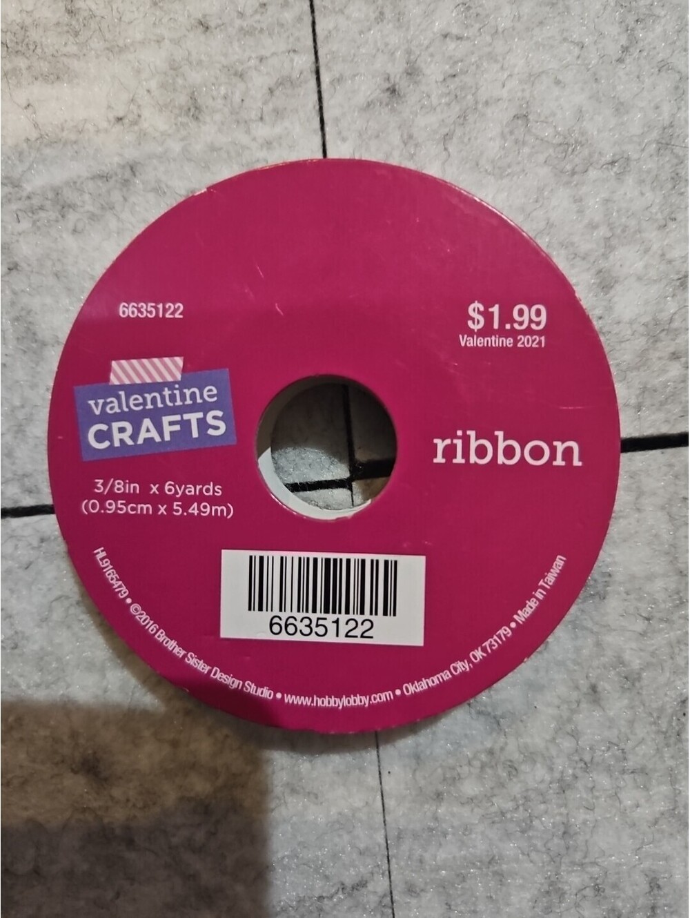 Valentine Crafts 3/8" x 6 Yards Ribbon
